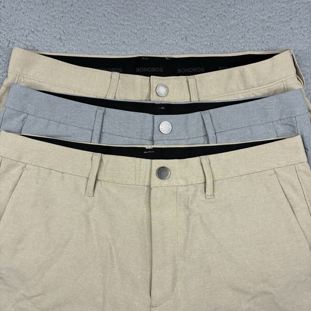 Bonobos Tailored Golf Chino Pants Lot of 3 Men's 33 Beige Gray Performance